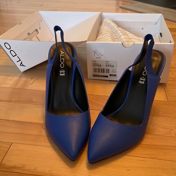 Aldo Size 9 Blue Slingback Heels